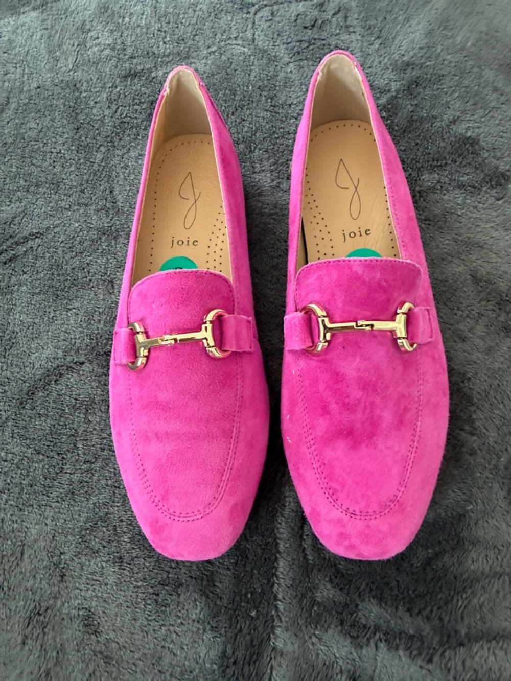 Joie Pink Suede Horsebit Loafers